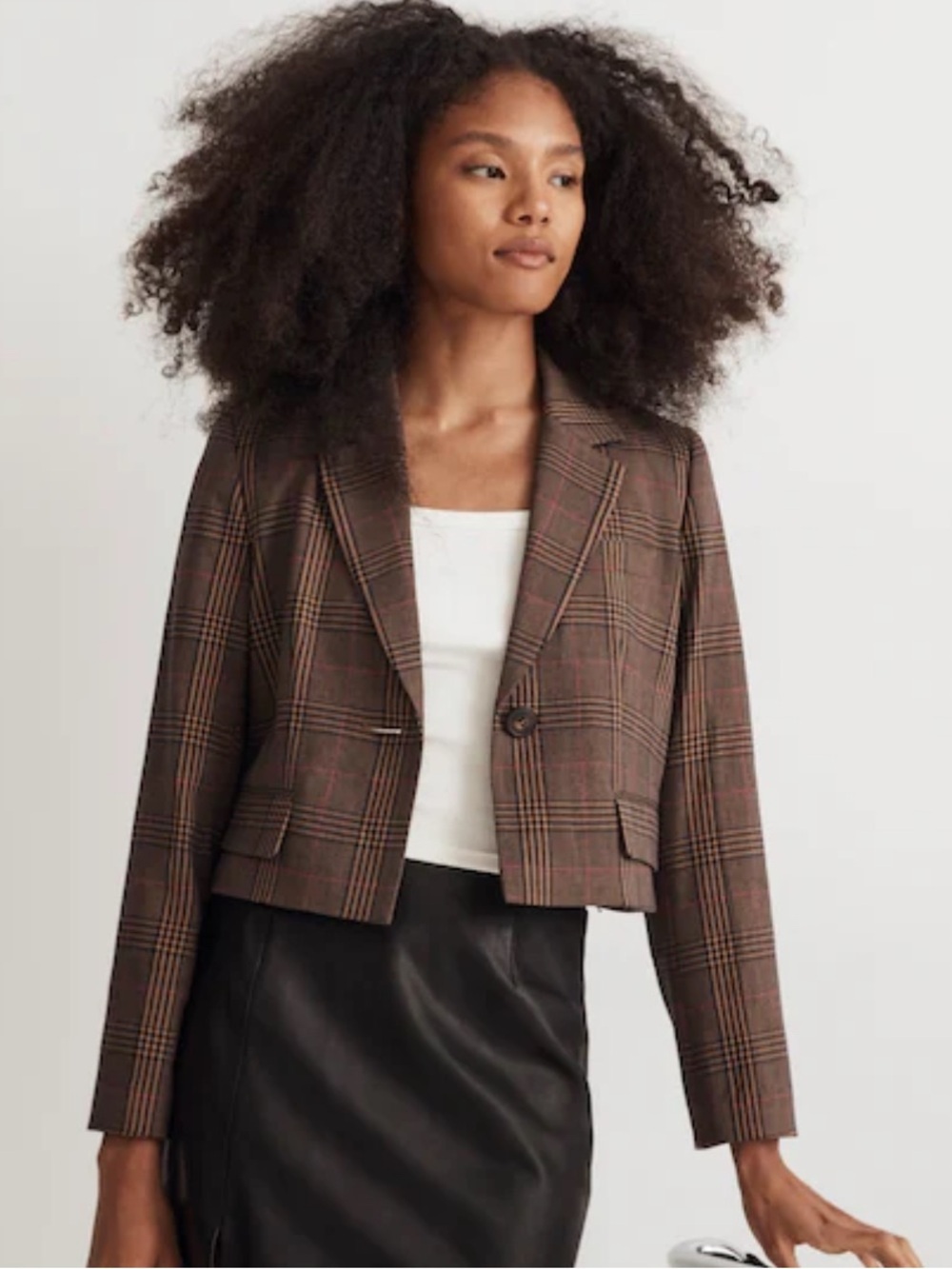 Madewell The Sutter Crop Blazer Williams multi plaid S nm527